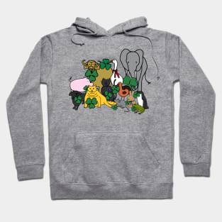 St Patricks Day Shamrock Animals Hoodie